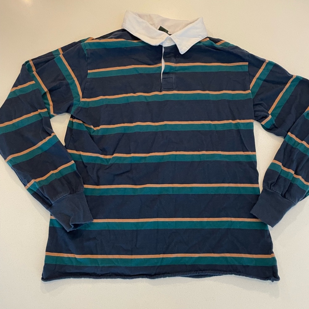 Wild Fable Size XS striped long sleeve shirt with white collar and 3 buttons